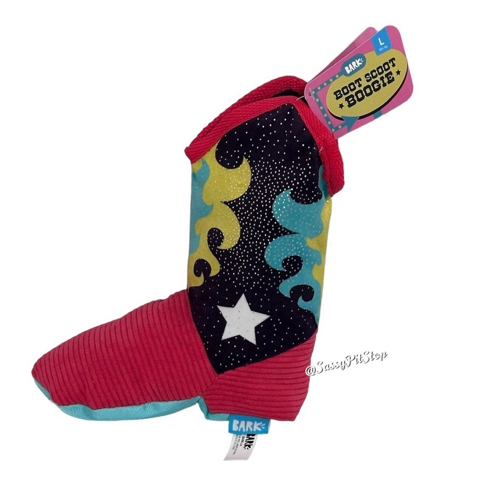 BARK Boot Scoot Boogie Plush Large Dog Toy Crinkle Rip Reveal Bonus Toy